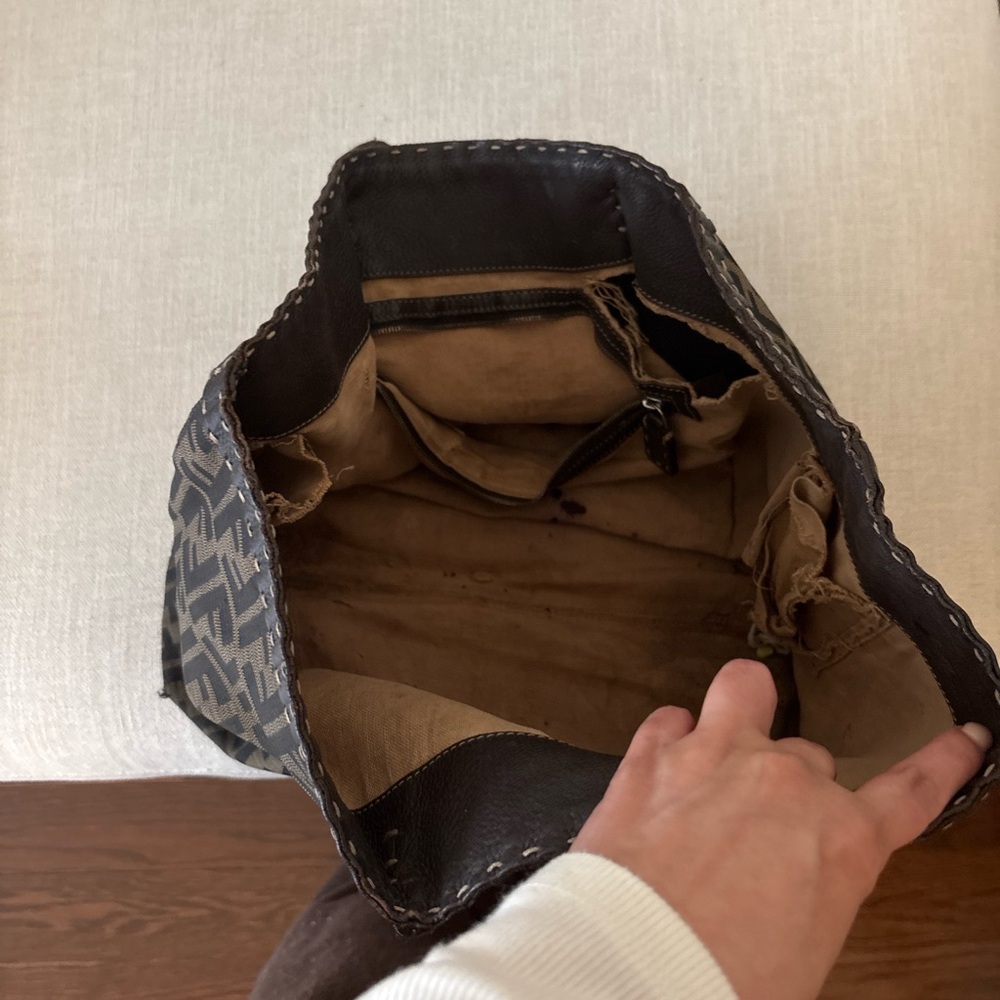 Fendi Zucca Canvas Tote Bag | Vintage | Brown | AS IS / Project - Picture 2 of 16